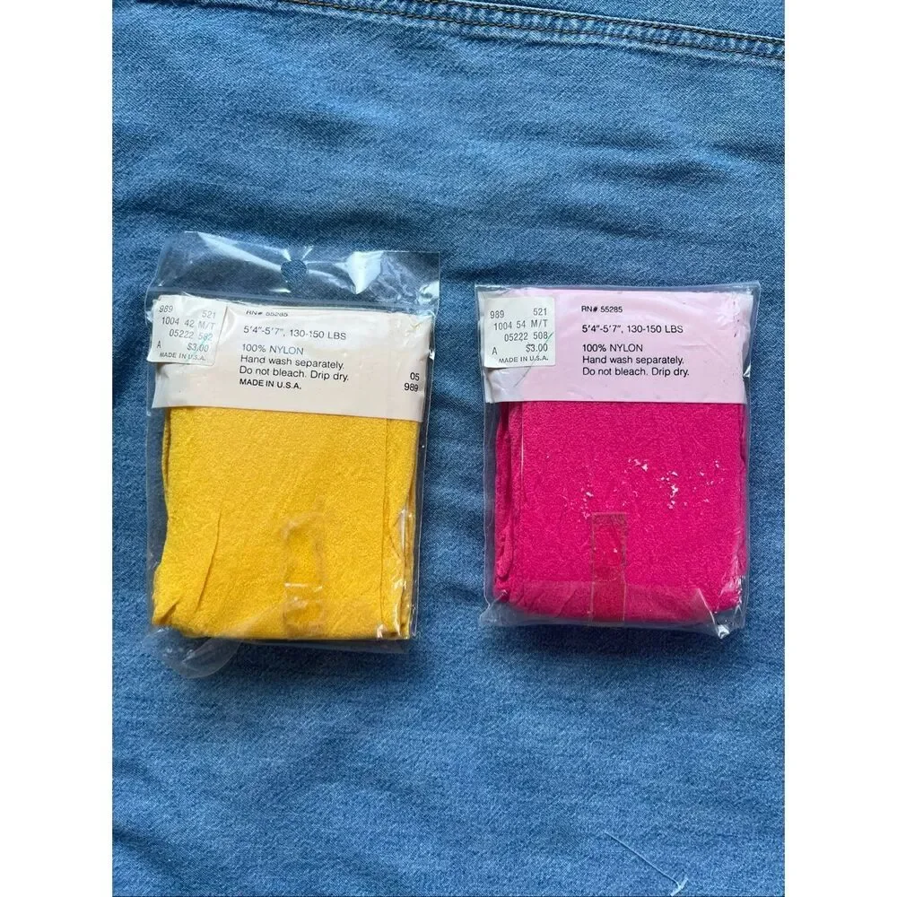 VTG 80s Barbiecore Deadstock Pantyhose NOS USA Festival Rave Lot of 2
